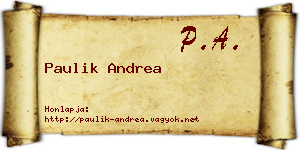 Paulik Andrea névjegykártya