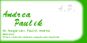 andrea paulik business card